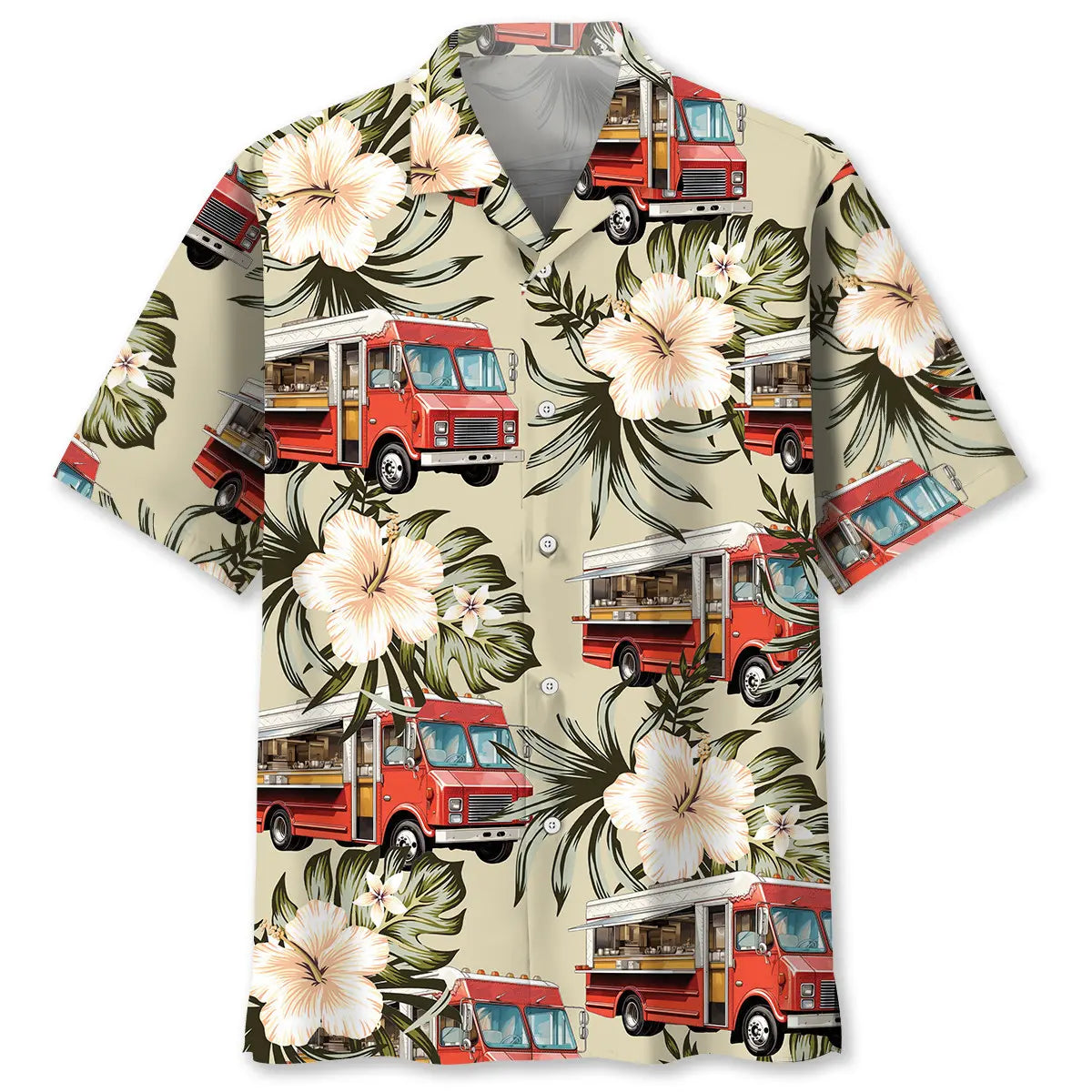 Hawaiian Shirt / Adults / S Vintage Street Red Food Truck Hawaiian Shirt