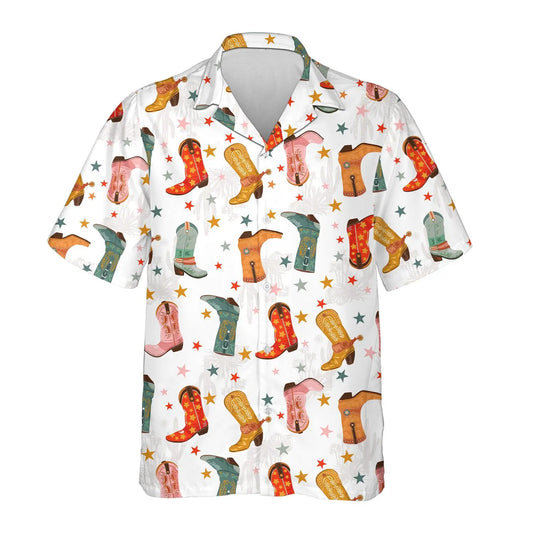 Hawaiian Shirt / Adults / S Western Cowgirl Boots Rodeo Cowgirl Kentucky Derby Unisex Hawaiian Shirt Aloha Shirt