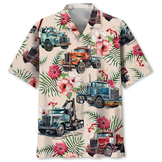 Hawaiian Shirt / Adults / S Vintage Tow Truck Operator Car Hawaiian Shirt