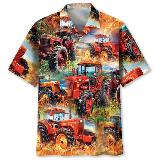 Hawaiian Shirt / Adults / S Vintage Tractor Art Hawaiian Shirt