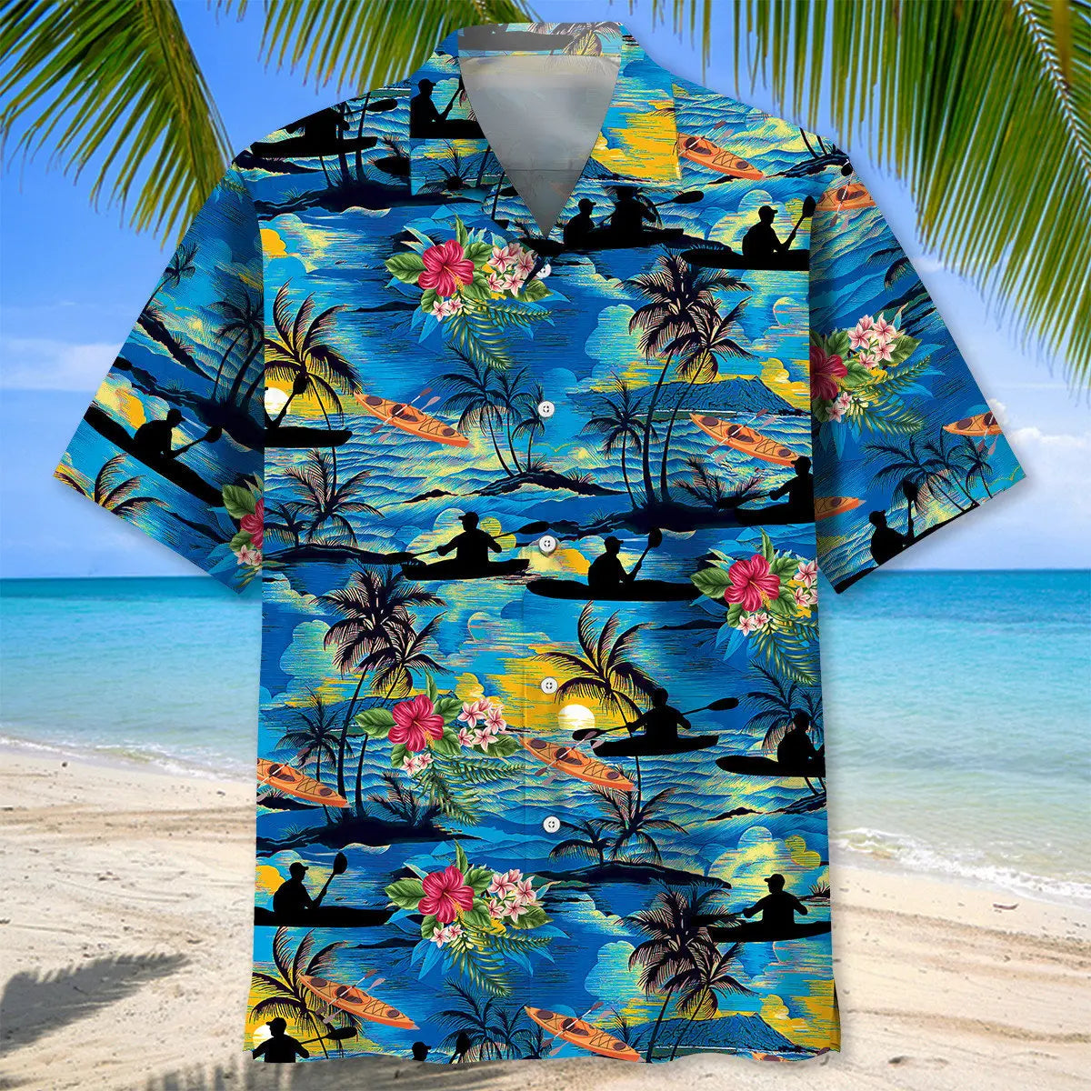 Vintage Tropical Kayaking Hawaiian Shirt