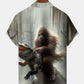 Vintage Vacation Dinosaur Bigfoot Forest Hawaiian Shirt