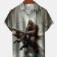 Hawaiian Shirt / Adults / S Vintage Vacation Dinosaur Bigfoot Forest Hawaiian Shirt