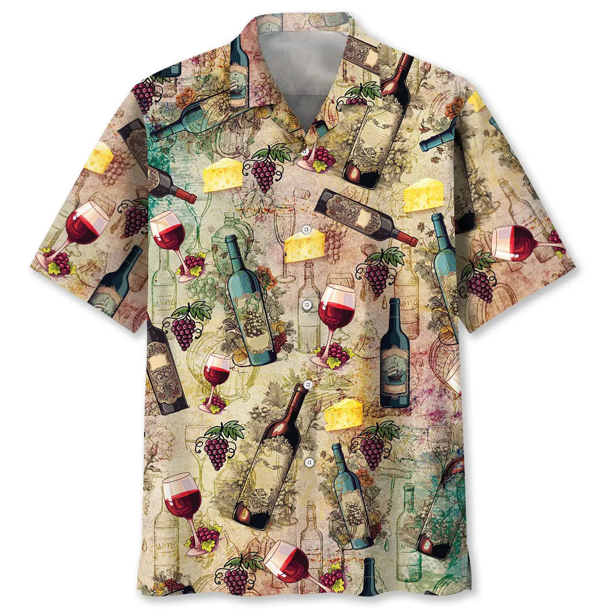 Hawaiian Shirt / Adults / S Vintage Wine Hawaiian Shirt
