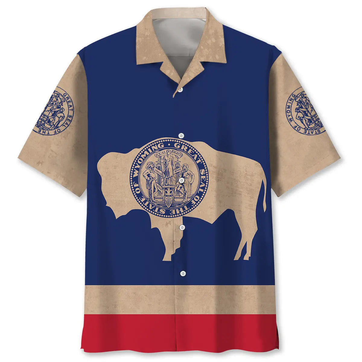 Hawaiian Shirt / Adults / S Vintage Wyoming The Equality State Hawaiian Shirt