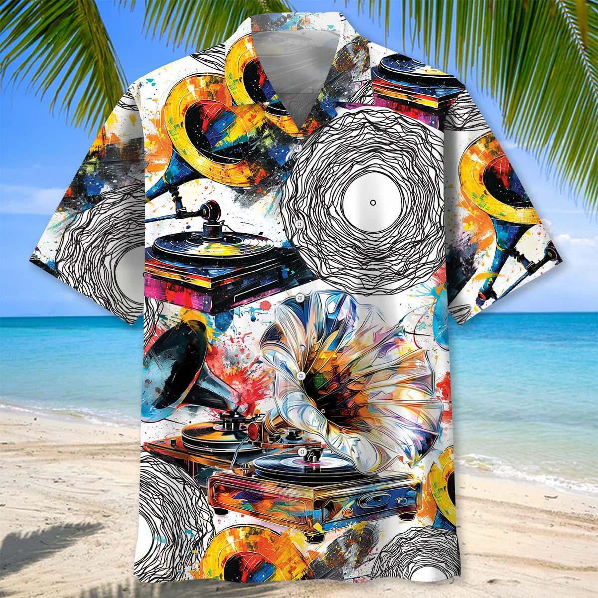 Vinyl Record Abstract Hawaiian Shirt