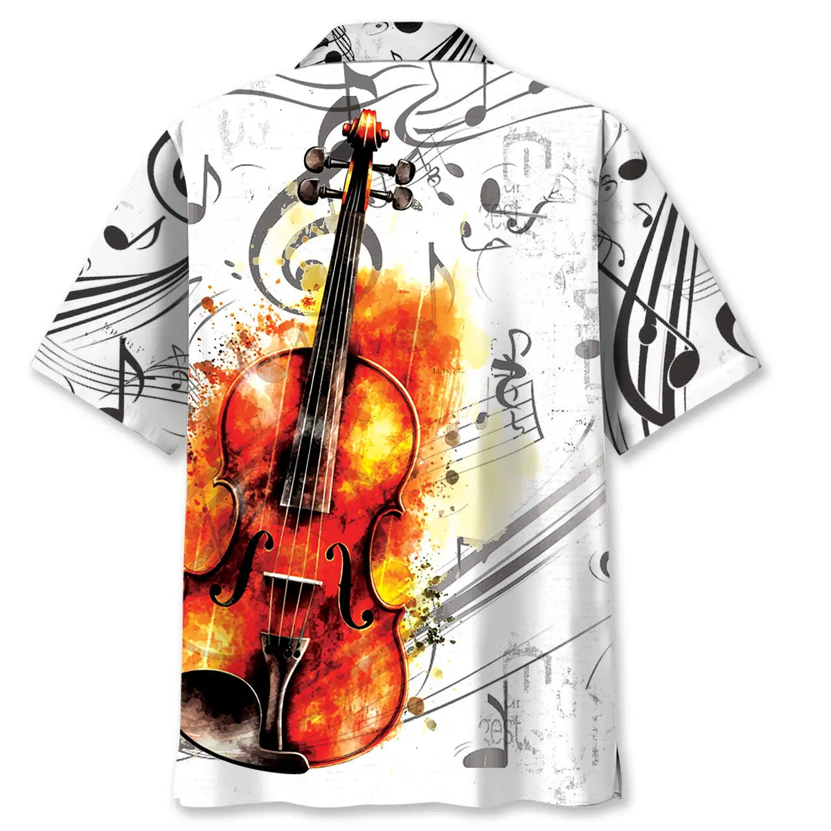 Violin Art Black White Hawaiian Shirt