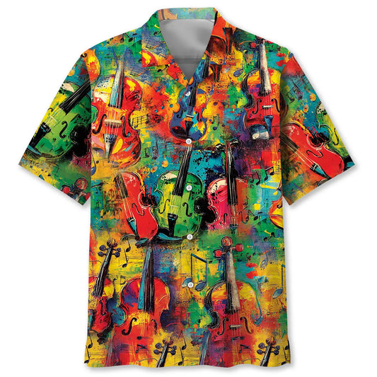 Hawaiian Shirt / Adults / S Violin Colorful Art Hawaiian Shirt