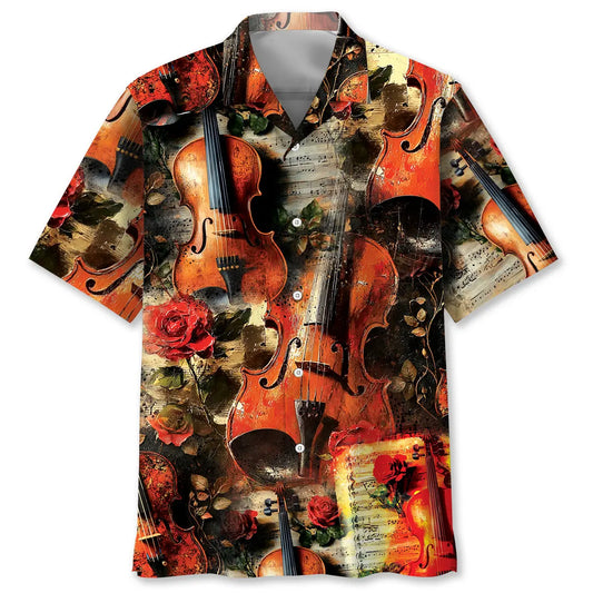 Hawaiian Shirt / Adults / S Violin Rose Hawaiian Shirt