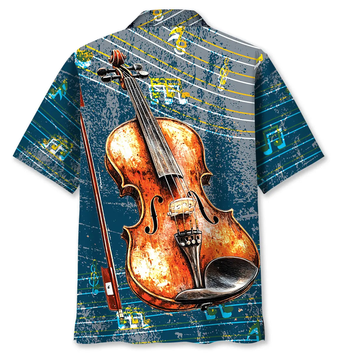 Violin Vintage Blue Hawaiian Shirt