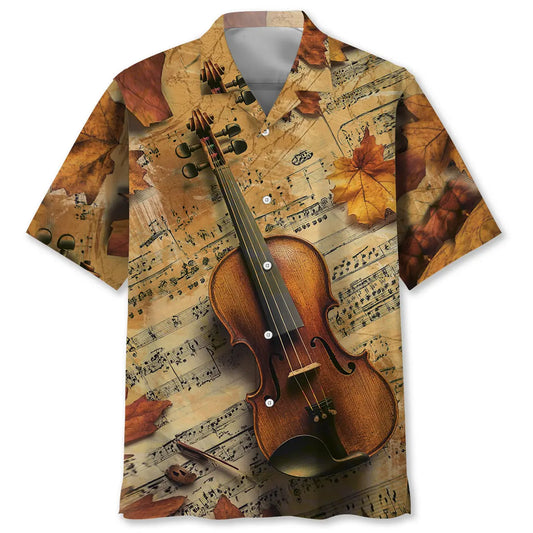 Hawaiian Shirt / Adults / S Violin Vintage Maple Leaf Hawaiian Shirt