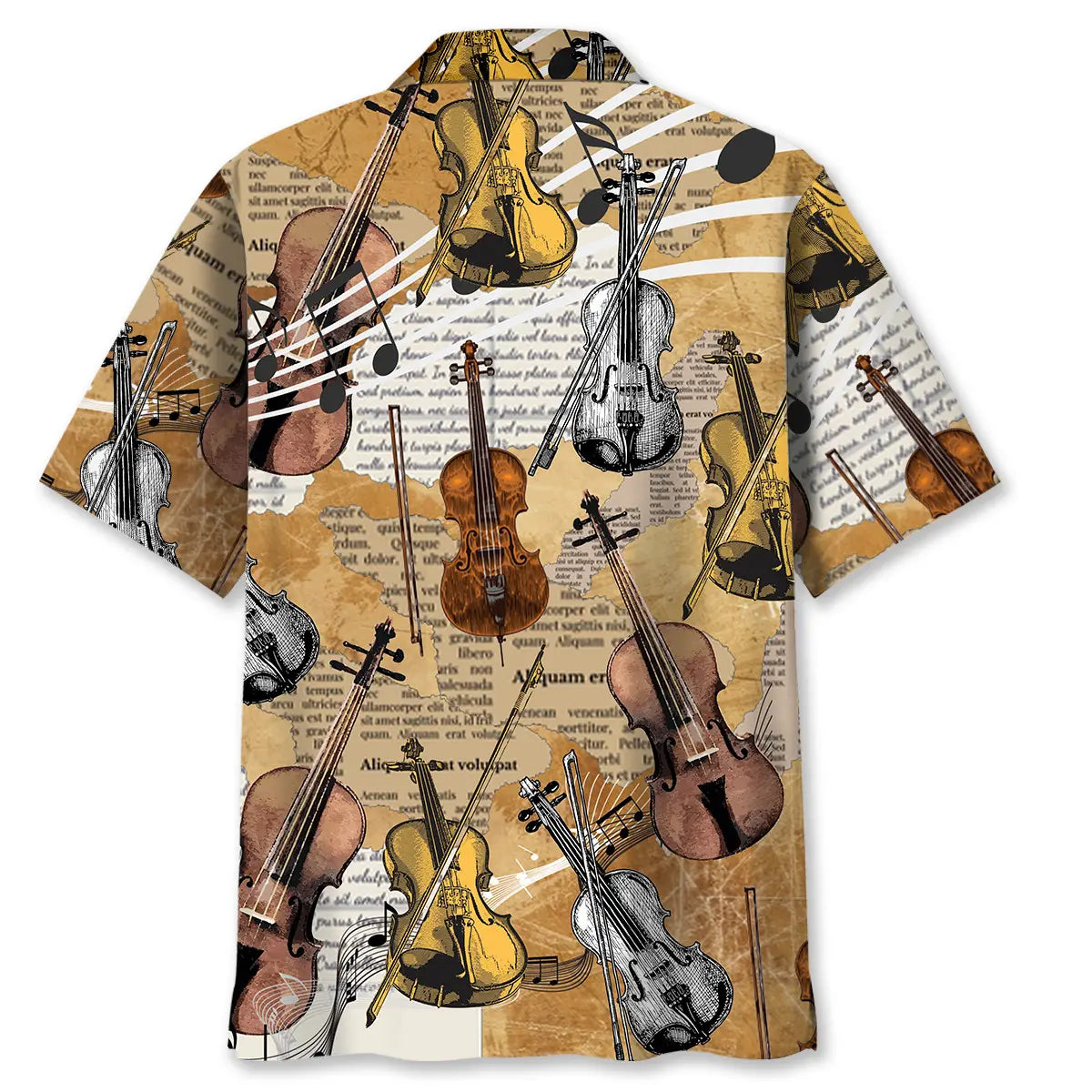 Violin Vintage Newspaper Hawaiian Shirt