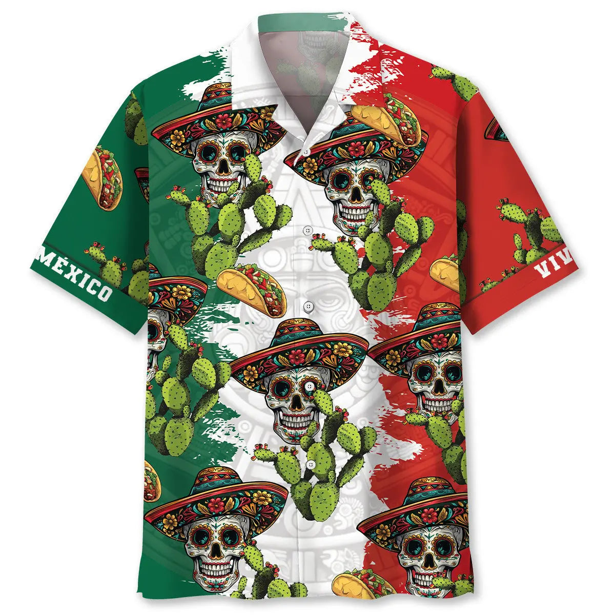 Hawaiian Shirt / Adults / S Viva Mexico Skull Hawaiian Shirt