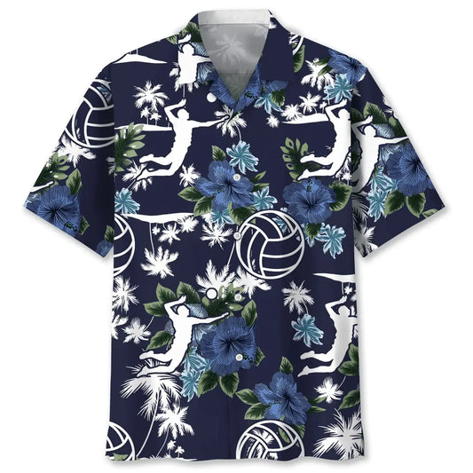 Hawaiian Shirt / Adults / S Volleyball Blue Nature Hawaiian Shirt