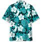 Volleyball Hibiscus Blue Hawaiian Shirt