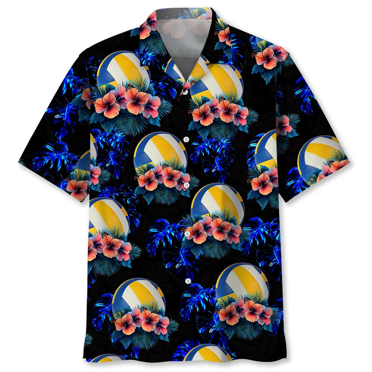 Hawaiian Shirt / Adults / S Volleyball Hibiscus Tropical Hawaiian Shirt