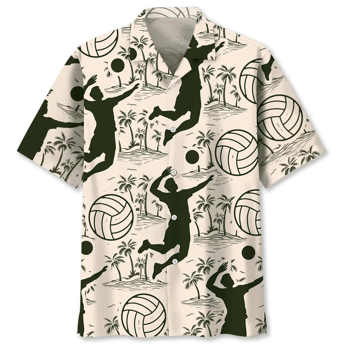 Hawaiian Shirt / Adults / S Volleyball Palm Tree Hawaiian Shirt