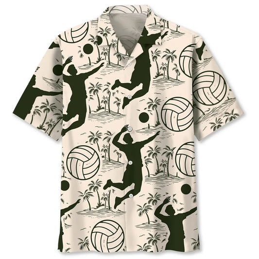Hawaiian Shirt / Adults / S Volleyball Palm Tree Hawaiian Shirt