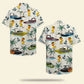 Hawaiian Shirt / Adults / S Wakeboarding Duck Unisex Hawaiian Shirt Aloha Shirt Summer Vibe Wakeboard Boat &amp; Duck Pattern