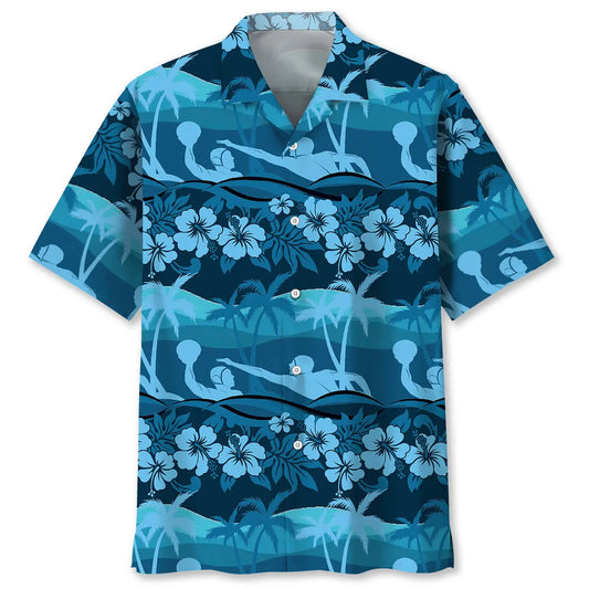 Hawaiian Shirt / Adults / S Water Polo Tropical Hibiscus Hawaiian Shirt