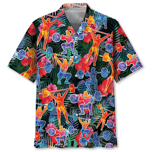 Hawaiian Shirt / Adults / S Weight Lifting Tropical Hawaiian Shirt