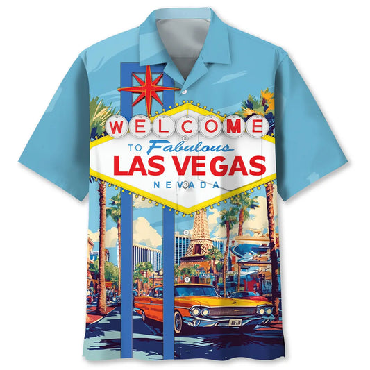 Hawaiian Shirt / Adults / S Welcome To Las Vegas Nevada Pocket Hawaiian Shirt