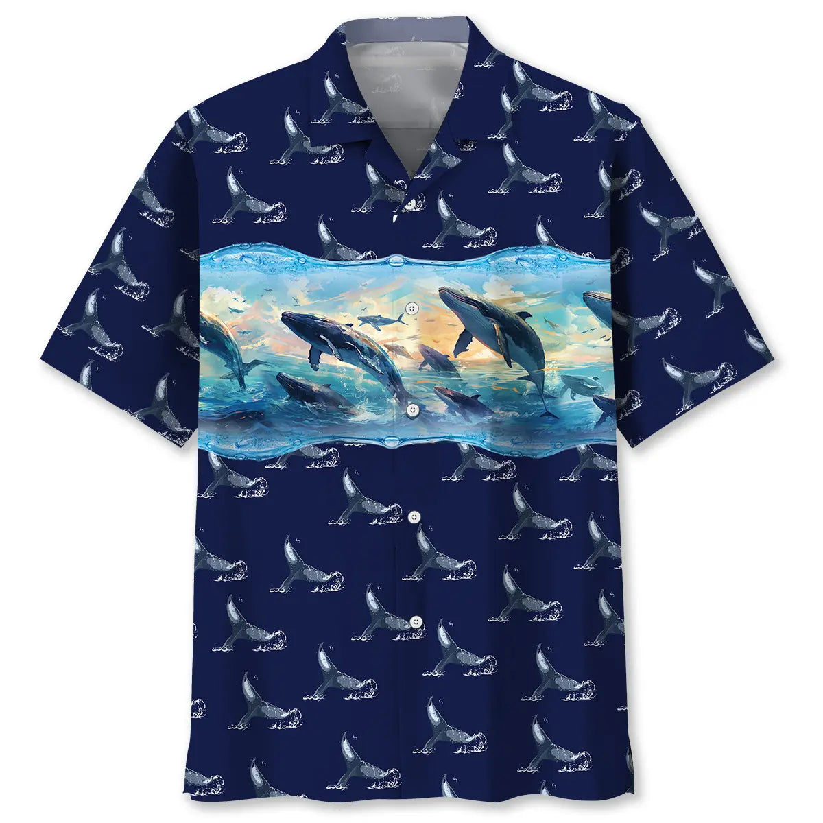 Hawaiian Shirt / Adults / S Whale Tail Hawaiian Shirt