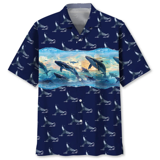 Hawaiian Shirt / Adults / S Whale Tail Hawaiian Shirt