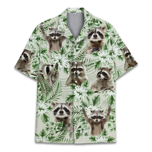 Hawaiian Shirt / Adults / S Tropical Raccoon Unisex Hawaiian Shirt Aloha Shirt