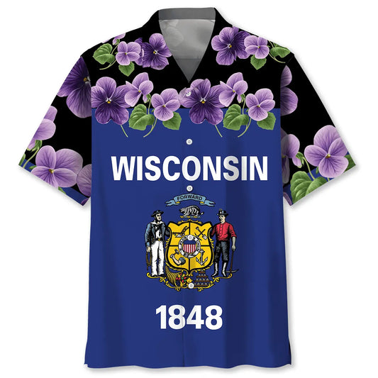 Hawaiian Shirt / Adults / S Wisconsin 1848 Hawaiian Shirt
