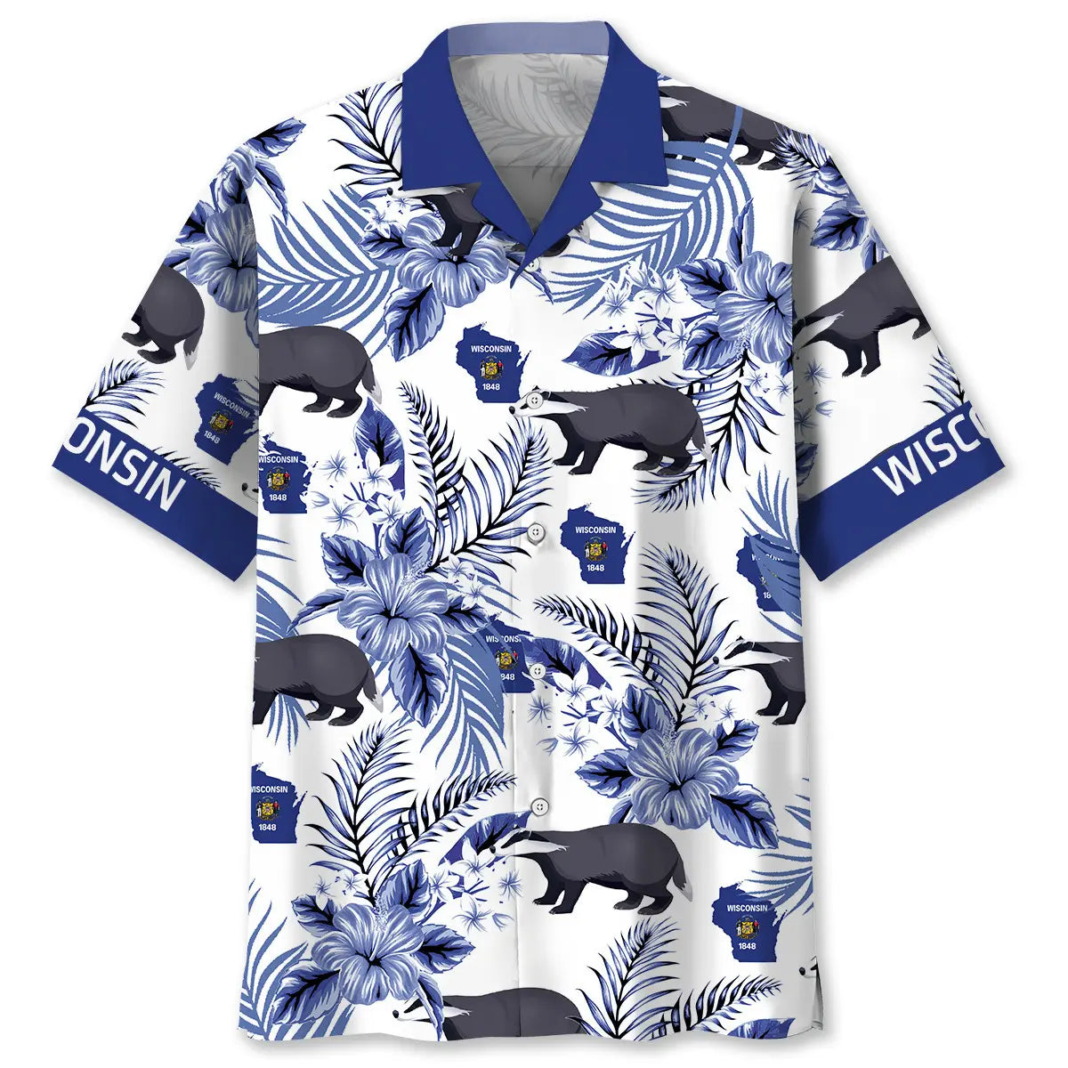 Hawaiian Shirt / Adults / S Wisconsin Proud Hawaiian Shirt