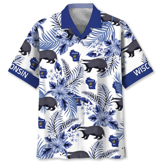 Hawaiian Shirt / Adults / S Wisconsin Proud Hawaiian Shirt