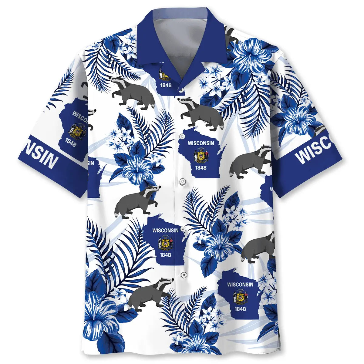 Hawaiian Shirt / Adults / S Wisconsin State Proud Hawaiian Shirt
