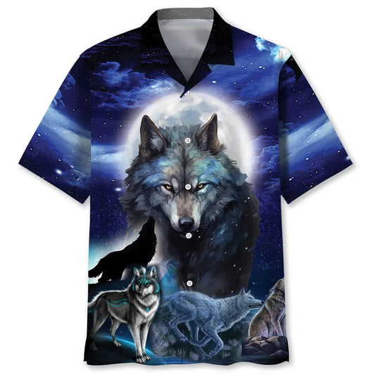 Hawaiian Shirt / Adults / S Wolf Moon Hawaiian Shirt