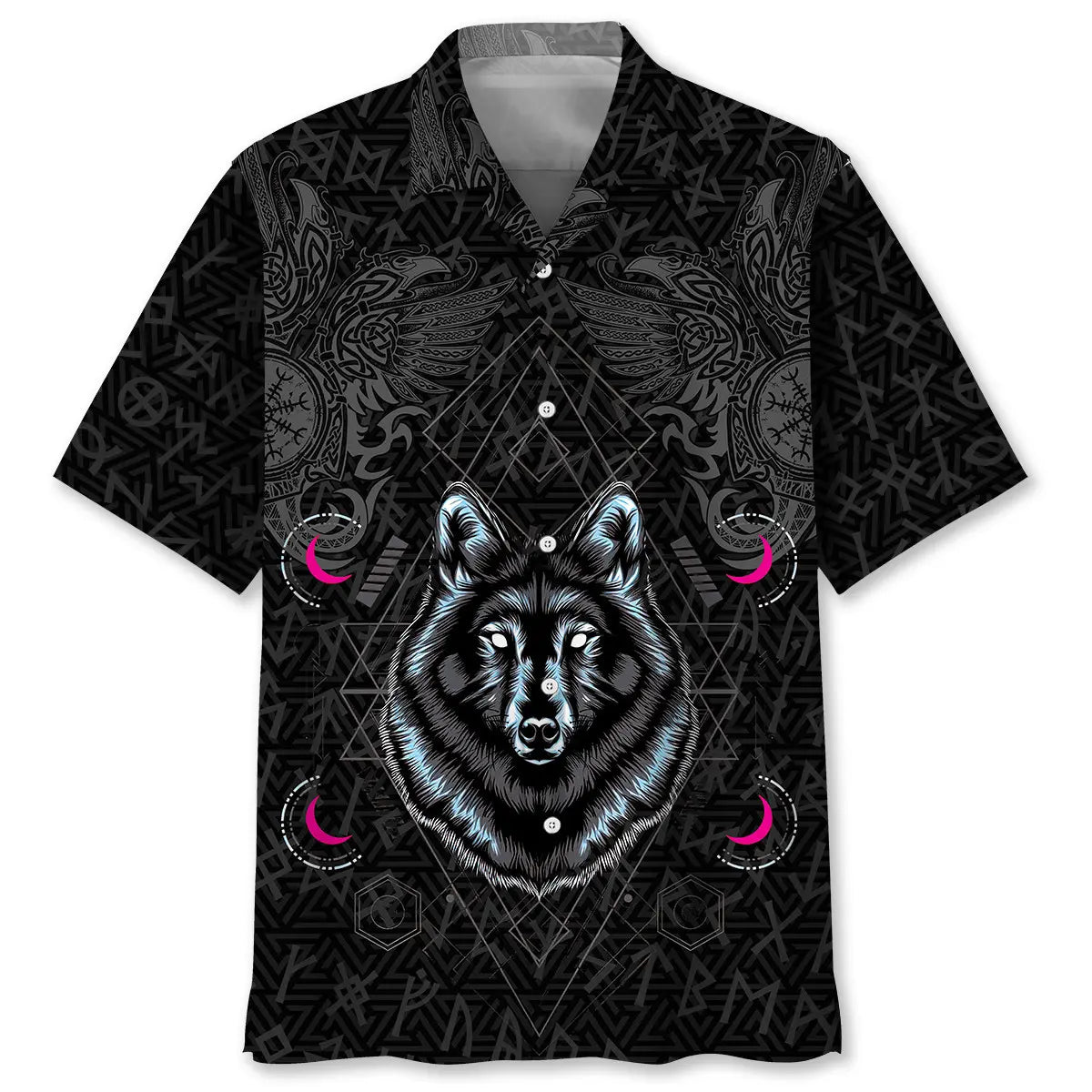 Hawaiian Shirt / Adults / S Wolf Viking Hawaiian Shirt