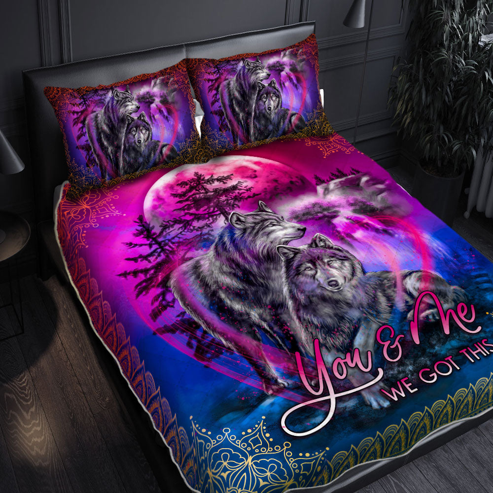 Wolf Couple Love Bedding Cover For Nature Bedroom Decor