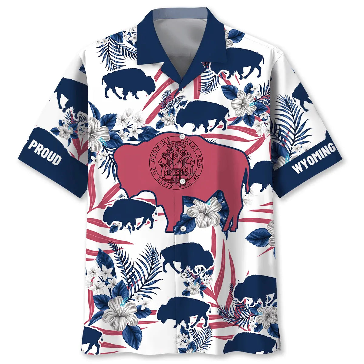 Hawaiian Shirt / Adults / S Wyoming Proud Bison Hawaiian Shirt