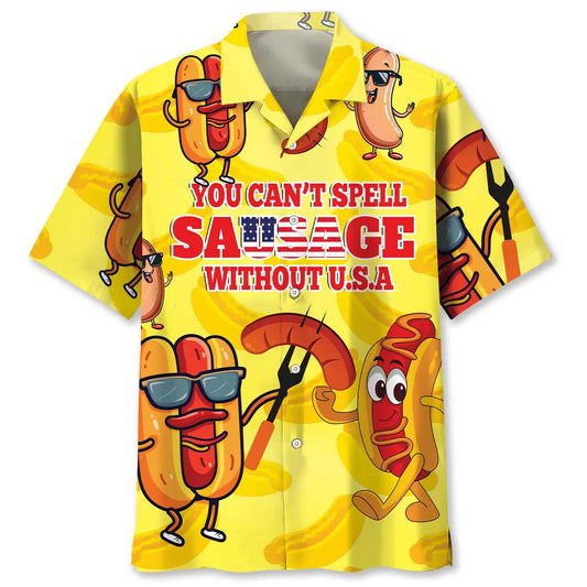 Hawaiian Shirt / Adults / S You Can't Spell Sausage Without USA Hawaiian Shirt