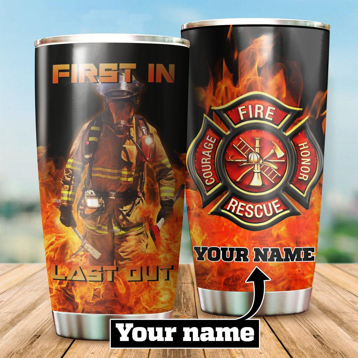 Firefighter Brave Firefighter Personalized 20 Oz Tumbler
