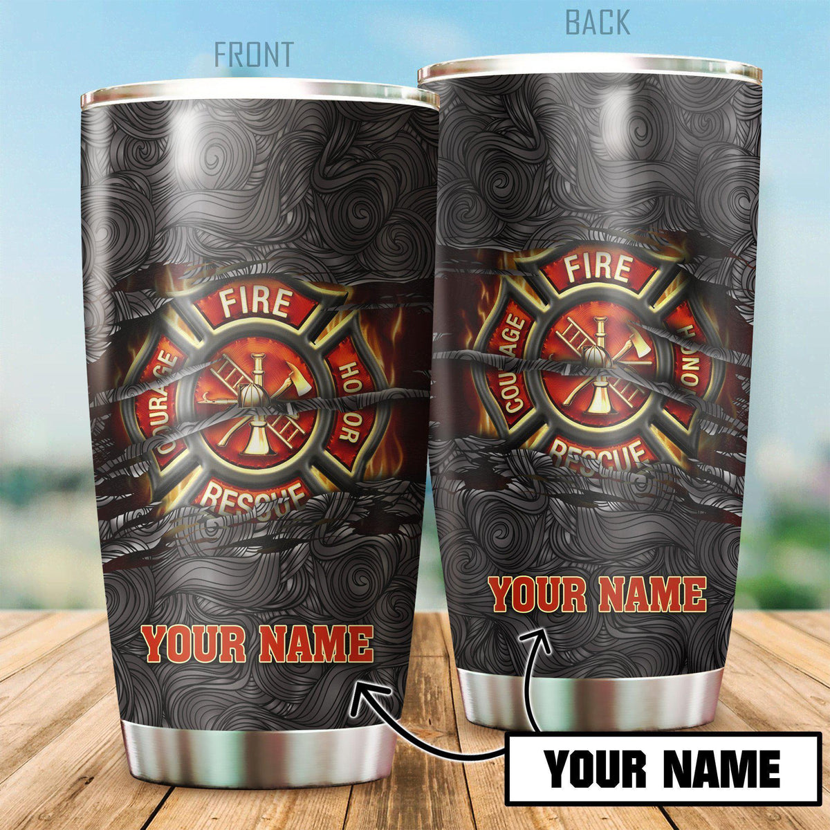 Firefighter Symbol Personalized 20 Oz Tumbler
