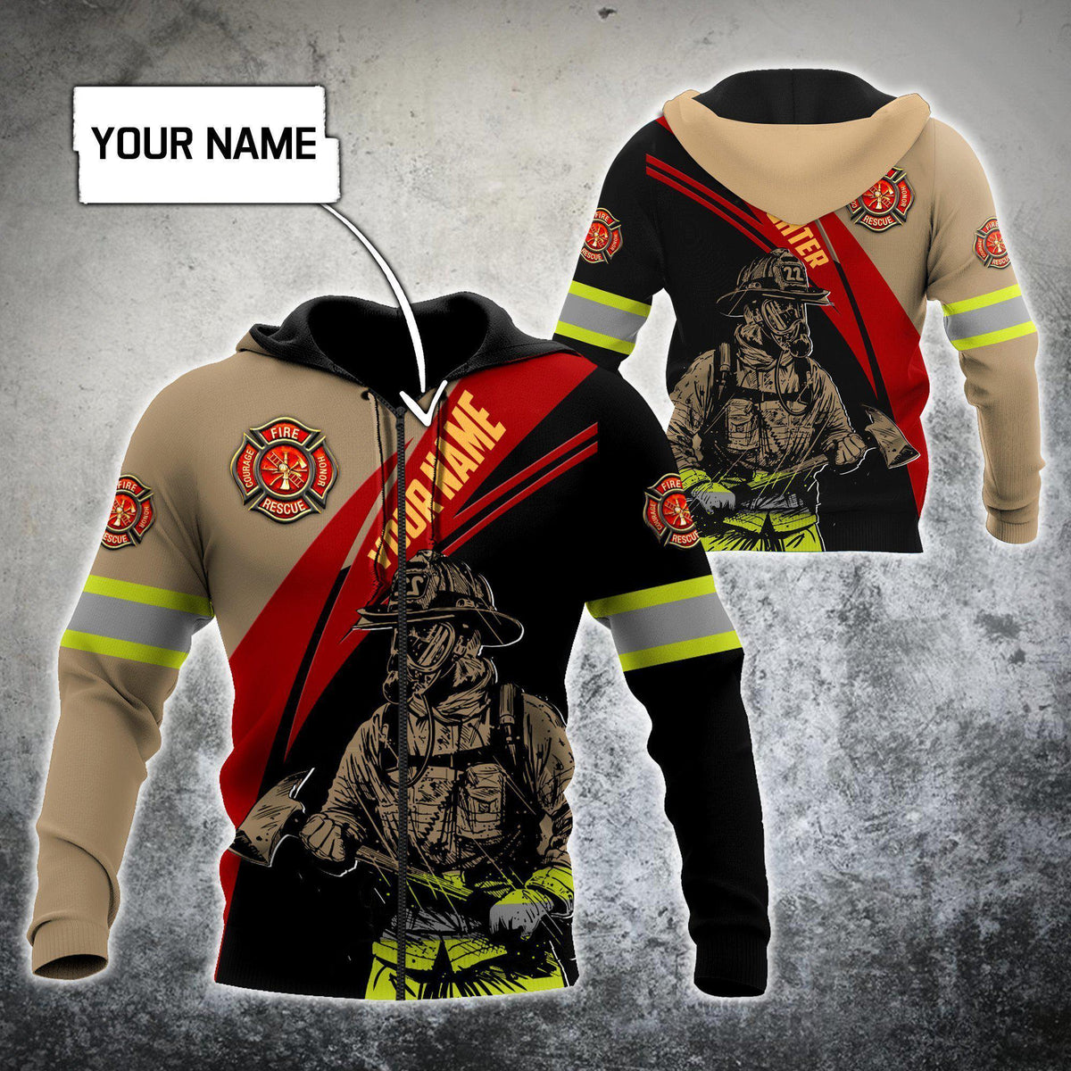Firefighter Strong Proud Personalized - 3D Hoodie
