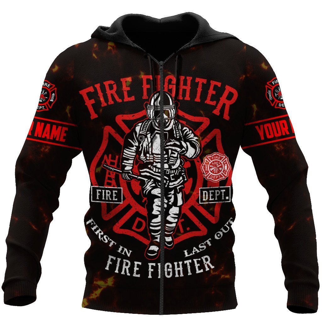 Firefighter Custom Name Art – 3D Hoodie