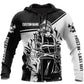 Firefighter Black White Personalized - 3D Hoodie