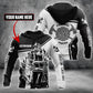 Firefighter Black White Personalized - 3D Hoodie