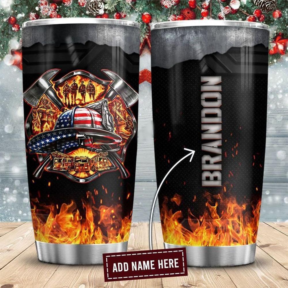 Firefighter With Fire Personalized 20 Oz Tumbler