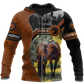 Love Horse Brown And Black All Over Print Art – 3D Hoodie