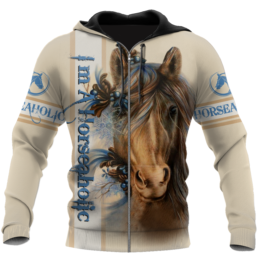 Horseaholic Funny Quote Art – 3D Hoodie