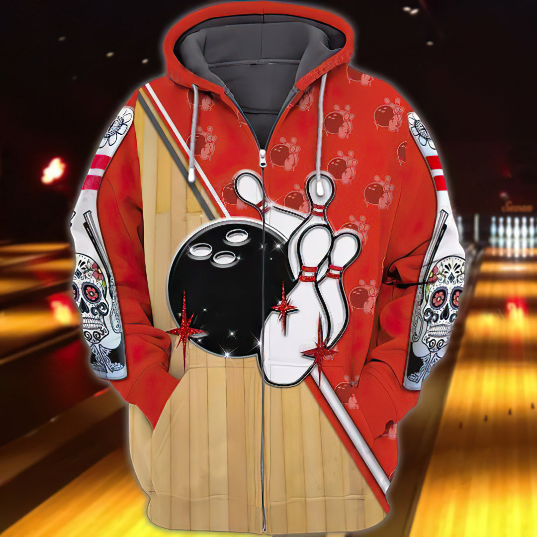 Bowling Ball Skull Art - 3D Hoodie