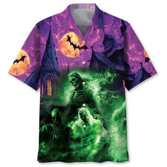 Hawaiian Shirt / Adults / S Zombie Halloween Night Hawaiian Shirt