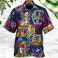 Hippie Funny Skull Dacing Moon Night Amazing Style - Hawaiian Shirt - Reefox